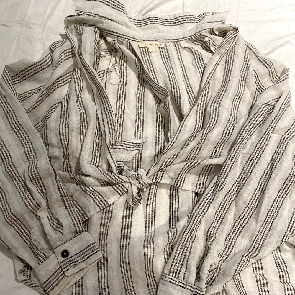 Grade & Gather summer hi-lo shirt with knot